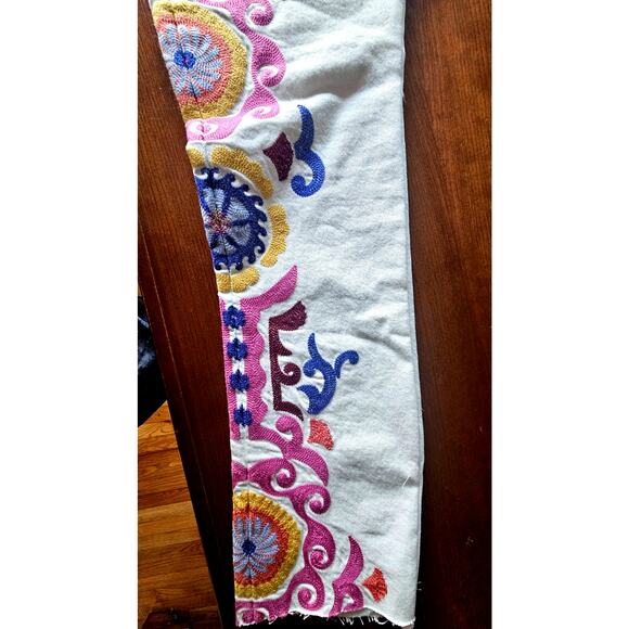 Boden High Rise Embroidered White Jeans, Bohemian, Size 33 Petite, Retail $109 - Picture 12 of 13